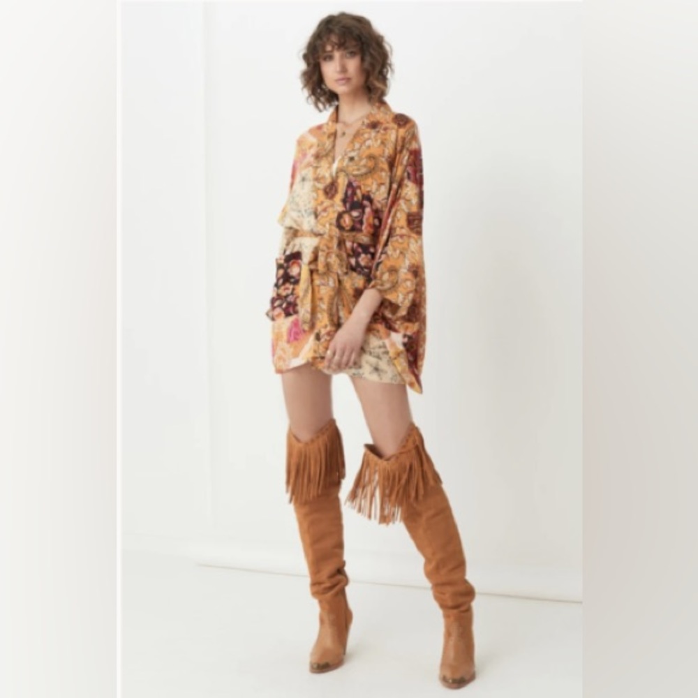 Spell Renew Patchwork Short Robe (Amber)